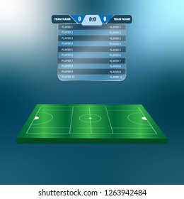 lacrosse Football Soccer Scoreboard Chart. Digital background vector illustration. lacrosse score.Versus screen
