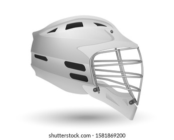 Lacrosse helmet on a white background. Vector illustration.