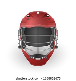 Lacrosse helmet on a white background. Vector illustration.