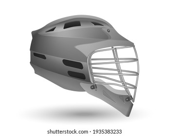 Lacrosse helmet on a white background. Vector illustration.