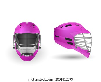 Lacrosse helmet set on a white background. Vector illustration.