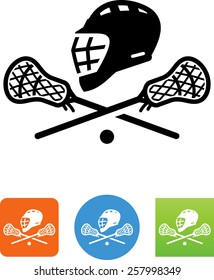 Lacrosse Helmet And Sticks Icon