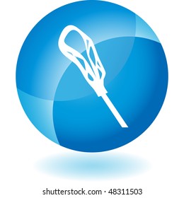 Lacrosse icon button isolated on a background.