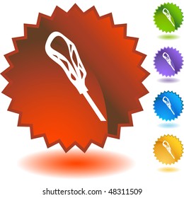 Lacrosse icon button isolated on a background.