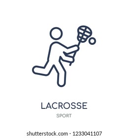 Lacrosse icon. Lacrosse linear symbol design from sport collection. Simple outline element vector illustration on white background