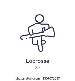 lacrosse icon from sport outline collection. Thin line lacrosse icon isolated on white background.