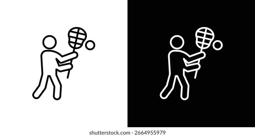 Ilustración vectorial de iconos de lacrosse - iconos de vector de estilo negro de alta calidad