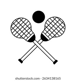 Icono de lacrosse con fondo blanco Vector Ilustración de stock