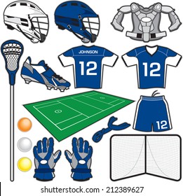 Lacrosse Items. Equipment used in the sport of Lacrosse.