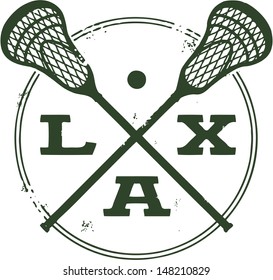 Lacrosse LAX Vintage Style Stamp