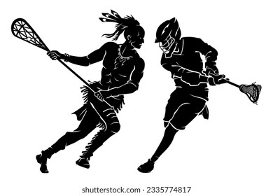 Lacrosse Legendary Match Sports Silhouette