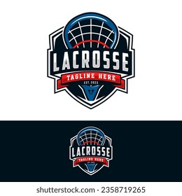 Lacrosse logo badge emblem. Sports label vector illustration