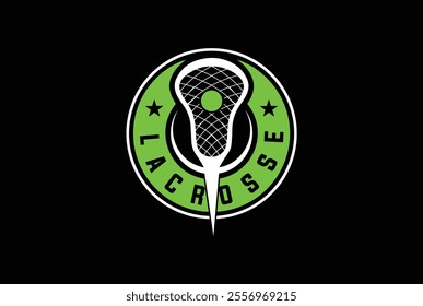 Lacrosse logo badge emblem. Sports label vector illustration