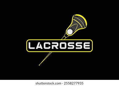 Lacrosse logo badge emblem. Sports label vector illustration.