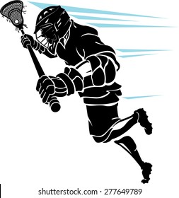 Lacrosse Player Charging