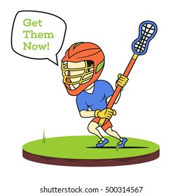 Lacrosse player sticker