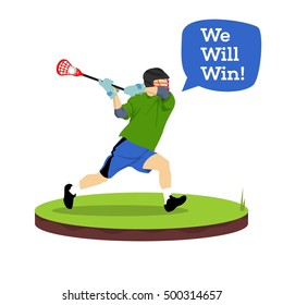Lacrosse player sticker