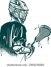 lacrosse player vector sketch illustration