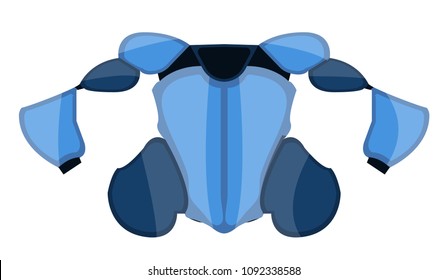 Lacrosse shoulder pad to protection. Sport shoulder pad to protection. Flat cartoon style vector illustration icons. Isolated on white. Sport equipment. Lacrosse, hockey, football, soccer shoulder pad