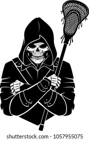 Lacrosse Skull Hooded