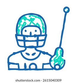 lacrosse sport doodle icon sketch vector. lacrosse sport sign. isolated symbol illustration