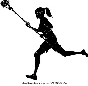 Lacrosse Sport Female Silhouette