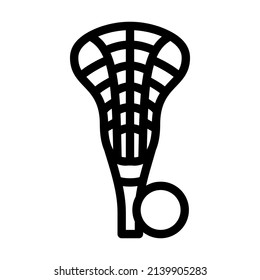 lacrosse sport line icon vector. lacrosse sport sign. isolated contour symbol black illustration