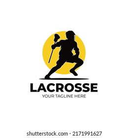 Lacrosse sport logo design vector