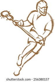 Lacrosse Sport Sketch Outline