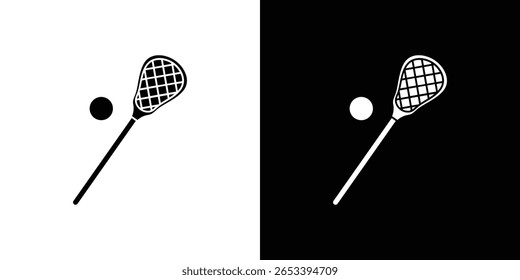 Gráficos escalables del Vector del icono de la bola del palillo del lacrosse