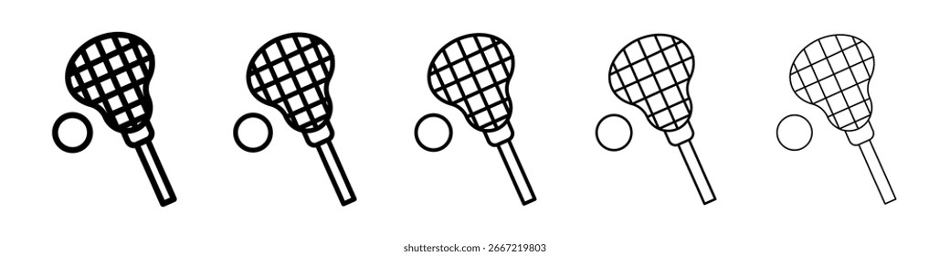 Lacrosse stick bola ícone vetor coleção. EPS 10
