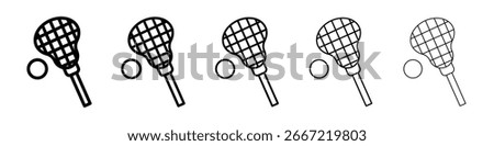 Lacrosse stick ball icon vector collection. EPS 10