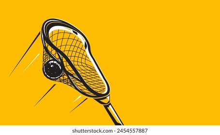 Lacrosse stick and ball. Sport concept