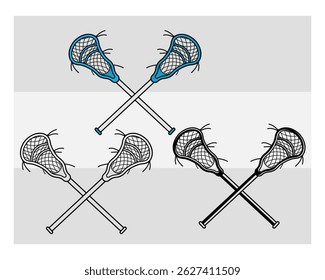Lacrosse Stick, Lacrosse Sports, Lacrosse Silhouette, Ball, Game, Crossed Lacrosse Sticks, Lax Game, Outline, Silhouette, Clipart, vector,
