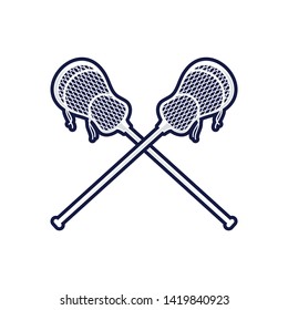 Lacrosse stick vector icon illustration