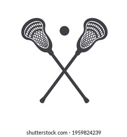 lacrosse sticks symbol icon vector illustration. Lacrosse monogram. isolate on white background.