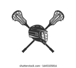 Lacrosse Symbol Stick Helmet Printable Vector Illustration