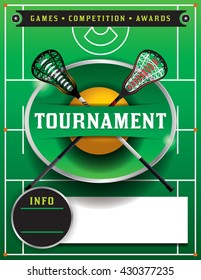 A lacrosse tournament flyer template. Vector EPS 10 available. EPS type has been converted to outlines.