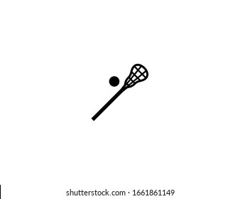 Lacrosse vector flat icon. Isolated Lacrosse stick and ball emoji illustration 