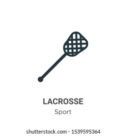 Lacrosse vector icon on white background. Flat vector lacrosse icon symbol sign from modern sport collection for mobile concept and web apps design.