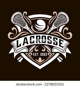 lacrosse vintage logo design. perfect for lacrosse sports logos