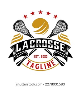 lacrosse vintage logo design. perfect for lacrosse sports logos