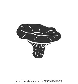 Lactarius Deliciosus Icon Silhouette Illustration. Mushroom Vector Graphic Pictogram Symbol Clip Art. Doodle Sketch Black Sign.
