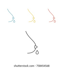 Lactation line icon, breast milk, vector graphics.