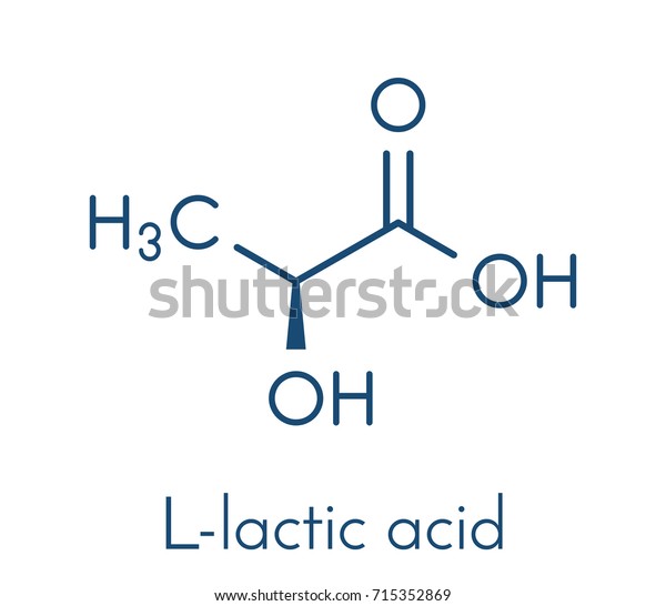 Lactic acid (L-lactic acid) milk sugar molecule.\
Building block of polylactic acid (PLA) bioplastic. Found in milk.\
Skeletal formula.