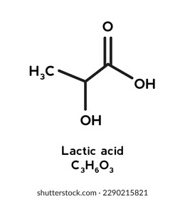 Lactic acid molecular structure vector