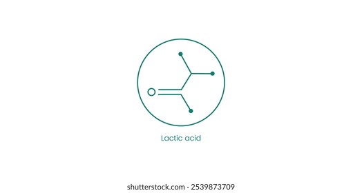 Ícones de vetor de ácido lático para cuidados com a pele e produtos alimentares