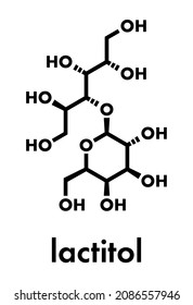 Lactitol sweetener and laxative molecule. Skeletal formula.