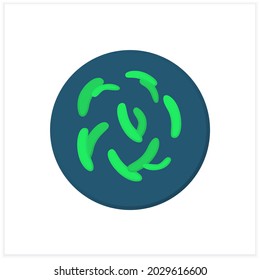 Lactobacillus flat icon. Prebiotic microbiome sign. Bacteriology and gastrointestinal health concept. Good bacterial flora for human. Color vector illustration