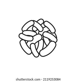Icono de Lactobacillus. Ilustración vectorial negra de alta calidad.